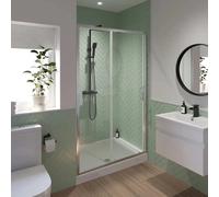 Luxura Sliding Shower Door 1100mm with 1100 x 800mm Raised Tray - 6mm