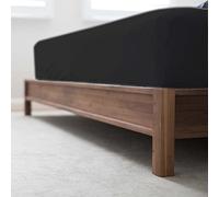 LUXURANGE® King Fitted Sheet, with 30cm Depth Pocket, Bed Sheets King, 100% Polycotton, Hotel Quality Easy Care Plain Dyed Soft, Sweat-absorbent and Breathable (King, Black)