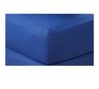 LUXURANGE Non Iron Double Bed Fitted Sheet - 100% Poly Cotton, Kids Fitted Sheet with 25cm Deep Pocket, Hotel Quality Easy Care Plain Dyed Soft, Royal Blue