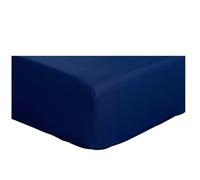 LUXURANGE® Super King Fitted Sheet Navy Blue, with 30cm Depth Pocket, 100% Polycotton, Hotel Quality Easy Care Plain Dyed Soft, Sweat-absorbent and Breathable (Super King, Navy Blue)