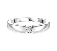 Luxuriant Lab Grown Diamond Solitaire Ring for Women, 0.15ct VS/EF Tension Set Diamond Engagement Ring, Rhodium Plated 925 Sterling Silver, Floating Diamond Minimalist Promise Wedding Ring Gift Size V