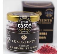 Luxurients Himalayan Kashmiri Saffron 5g Awarded Great Taste 2022. Pure red Saffron Threads Grade 1. For Paella, Saffron Tea, Desserts. Quality Safron. Certified 100% pure Saffron from a trusted brand