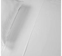 Luxurious 100% Fine Egyptian Cotton 400 Thread Count Flat Bed Sheet by Luxury Large Plain Soft Faux Fur Mink Blanket Bed Sofa Throw by CosyWinks® Double Size, White