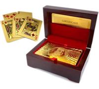 Luxurious 24K Gold Plated Playing Cards Case and Certificate With Wooden Gift Box | Make Your Magic Tricks More Luxurious & Creative Family & Friends
