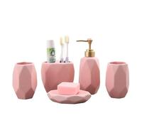 Luxurious 5 Piece Ceramic Bathroom Accessory Set Toothbrush Holder Rinse Cup Soap Dispenser & Elegant Bathroom Decoration Supplies