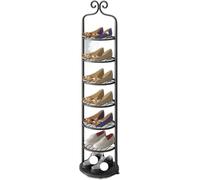 Luxurious 7-tier shoe rack for entryway, simple iron design, space-saving storage solution for home, bedroom and wardrobe - stylish shoe cabinet with side door