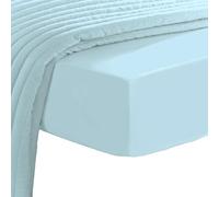 Luxurious 800 Thread Count Cotton 150 x 200 cm Fitted Sheet Baby Blue, 100% Long Staple Cotton Smooth Sateen Sheets, Crisp & Sturdy Bed Sheet fit Upto 40cm Deep Pockets (Baby Blue 150x200)