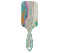 Luxurious Abstract Fluid Art Mixture of Turquoise Orange Beige Air Cushion Comb Hairbrush Prevent static Snag Tangle for Women Ladies Detaining Separating Shaping Wavy Curly Straight Hair