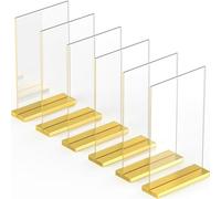 Luxurious Acrylic Gold Frames A4, 6 Pack, Stunning Photo Displays, Enhance Your Event Ambience with Exquisite Golden Table Number Holders, Showcase Memories in Style with Elegant Gold Sign Holder