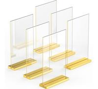 Luxurious Acrylic Gold Frames A5, 6 pack, Stunning Photo Displays, Enhance Your Event Ambience with Exquisite Gold Table Number Holders, Showcase Memories in Style with Elegant Gold Sign Holder
