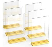 Luxurious Acrylic Gold Frames A6, 6 pack, Stunning Photo Displays, Enhance Your Event Ambience with Exquisite Gold Table Number Holders, Showcase Memories in Style with Elegant Gold Sign Holder