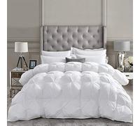 Luxurious All-Season Goose Down Comforter California King (Cal King) Size Duvet Insert, Exquisite Pinch Pleat Design, 1200 Thread Count 100% Egyptian Cotton, 75 oz Fill Weight, White