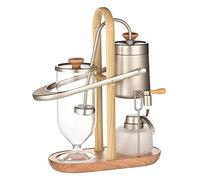Luxurious Balance Siphon Coffee Pot, Sitting Grinder Coffee Machine with U-Handle, for Mild/Smooth Espresso, Stainless Steel Frosted Black Interesting, HUANGHAIQIU, Silver