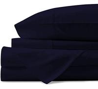 LUXURIOUS BEDDING 1000-Thread-Count 100% Egyptian Cotton Bed Sheets, 4-PC Upto 16'' Inch Deep Pocket (1 Fitted + 1 Flat + 2 pillowcase) Flat Sheet UK Double Size(87 x102in.) Black Solid