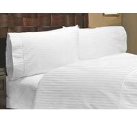 LUXURIOUS BEDDING-6 PC Set -Zipper Closure 5 PC Duvet Cover Set with Deep Pocket Fitted Sheet Uk King(88'' x 88'') Size,Egyptian Cotton 1000 Thread Count (white Striped)