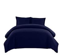 LUXURIOUS BEDDING Hotel 3pc Duvet Cover Set-1000 Thread Count Egyptian Cotton, Elegant Breathable and Durable, Premium Bedding Collection-Navy,Super King (102x88in.)
