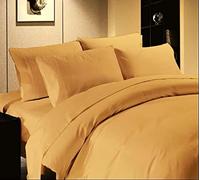LUXURIOUS BEDDING Hotel 3pc Duvet Cover Set-1000 Thread Count Egyptian Cotton, Elegant Breathable and Durable, Premium Bedding Collection-Gold,King(88x88in.)