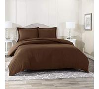 LUXURIOUS BEDDING Hotel 3pc Duvet Cover Set-1000 Thread Count Egyptian Cotton, Elegant Breathable and Durable, Premium Bedding Collection-Chocolate,King(88x88in.)
