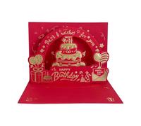 Luxurious Birthday Card Artistic Birthday Greeting In Red And Blue With Deluxed Gold Foil Finish Corporate Greeting