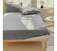 Luxurious Black Milk Velvet Fitted Sheet Thickened Mattress Protector for Autumn/Winter 25cm Deep Warm & Comfortable Bedspread Cream Soft Velvet 200x220cm