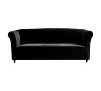 Luxurious Black Stretch Velvet Chesterfield Sofa Cover - Non-Slip Fur Protector & Separate Couch Cushion Covers for Ultimate Style & Protection - Perfect Loveseat Slipcover