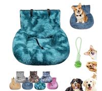 Luxurious Car Bed Travel Safety Kit, Luxurious Cozy Car Bed, Soft Plush Washable Dogs Seat Beds with Safety Straps, Foam Support, Secure & Cozy Ride for Small & Medium Pets (C,L)