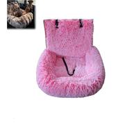 Luxurious Car Bed Travel Safety Kit, Soft Comfort Durable Dog Beds Seat for Cars, Super Soft Cuddle Nest with Washable Cover & Non-Slip Bottom, Cozy Bed for Small Dogs & Cats for Cars (F,M: 27.5in)