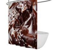 Luxurious Chocolate Shower Curtain Deep Brown Gourmet Food Art Bathroom Decor Shower Curtain Waterproof Machine Washable Home Decor 90 x 180 cm
