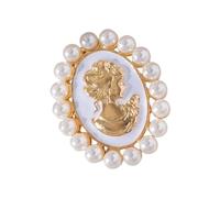 Luxurious Courtly Pearl Brooch Alloy Chest Pin Secure Clasp Design Badge Jewelry for Wedding Accessories Elegant Vintage Brooch Jewelry