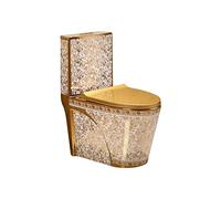 Luxurious d Ceramic Toilet with Quiet Dual Flush and Comfortable Seat Height, Elongated Design, European Style - Model A,D