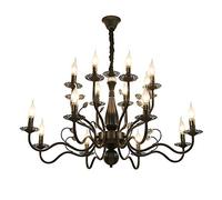 Luxurious den During Light LED Classic Adjustable Ceiling Light Fixture for Living Room Restaurant Café,E14 Light Luxury Iron Lamps,Traditional -Black d 6 Head