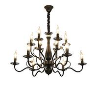 Luxurious den During Light LED Classic Adjustable Ceiling Light Fixture for Living Room Restaurant Café,E14 Light Luxury Iron Lamps,Traditional -Black d 6 Head