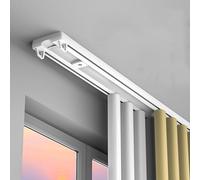 Luxurious Double Curtain Track - Heavy Duty Nano Silence Ra for Home Custom Length Ceiling & Wall Mount White 440cm - Ideal for Elegant Window Treatments