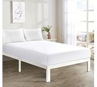 Luxurious Easy Care Polycotton Fitted Sheets Cotton Rich Super Soft Year Round Sheets (King, White)