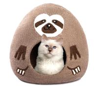Luxurious Eco-Friendly Merino Wool Cat Cave Bed Sloth - Foldable Hideaway Pod for Indoor Cats - Premium Felt Kitten Beds - Covered Cat House for Ultimate Cozy Comfort by Woolygon