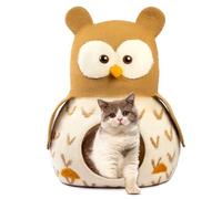 Luxurious Eco-Friendly Merino Wool Cat Cave Bed Sloth - Foldable Hideaway Pod for Indoor Cats - Premium Felt Kitten Beds - Covered Cat House for Ultimate Cozy Comfort by Woolygon