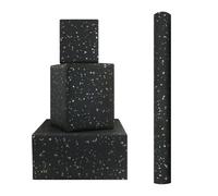Luxurious Embellished Metallic Gold and Silver Irregular Foil Dots On Neutral Solid Black Gift Wrapping paper - 1 Mini Roll 17 X 10 ft Per roll 14.1 sq.ft.ttl -With Silk Soft Touch Perfect for