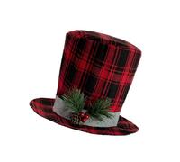 Luxurious Fabric Christmas Tree Hat Toppers Sturdy Materials Dateless Design For Family Gatherings Black Or Red Or Red Fabric Christmas Tree Hat Toppers