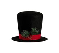 Luxurious Fabric Christmas Tree Hat Toppers Sturdy Materials Dateless Design For Family Gatherings Black Or Red Or Red Fabric Christmas Tree Hat Toppers