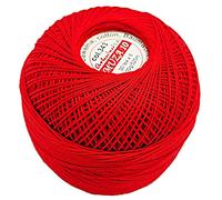Luxurious Feel Crochet and Knitting Size 10, Fine Thread (574yd / 525m) Cotton Crochet Yarn (3.52oz / 100g (Red (343))