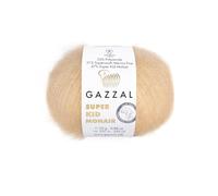 Luxurious Feel Soft Yarn Super, Kid Mohair Yarn 25g 200m - Soft Silk Blend Lace Weight Knitting (Beige 64404)