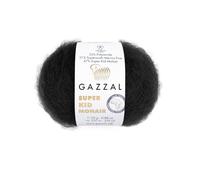 Luxurious Feel Soft Yarn Super, Kid Mohair Yarn 25g 200m - Soft Silk Blend Lace Weight Knitting (Black 64409)