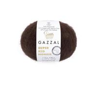 Luxurious Feel Soft Yarn Super, Kid Mohair Yarn 25g 200m - Soft Silk Blend Lace Weight Knitting (Brown 64426)