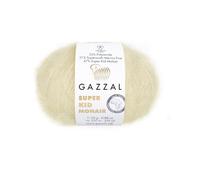 Luxurious Feel Soft Yarn Super, Kid Mohair Yarn 25g 200m - Soft Silk Blend Lace Weight Knitting (Cream 64408)