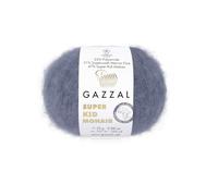 Luxurious Feel Soft Yarn Super, Kid Mohair Yarn 25g 200m - Soft Silk Blend Lace Weight Knitting (Dusty Blue 64411)