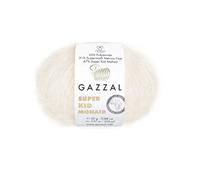 Luxurious Feel Soft Yarn Super, Kid Mohair Yarn 25g 200m - Soft Silk Blend Lace Weight Knitting (Ecru 64436)
