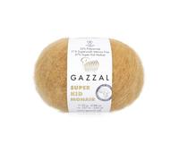 Luxurious Feel Soft Yarn Super, Kid Mohair Yarn 25g 200m - Soft Silk Blend Lace Weight Knitting (Gold 64423)