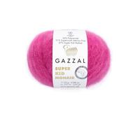 Luxurious Feel Soft Yarn Super, Kid Mohair Yarn 25g 200m - Soft Silk Blend Lace Weight Knitting (Neon Pink 64421)