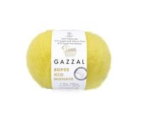 Luxurious Feel Soft Yarn Super, Kid Mohair Yarn 25g 200m - Soft Silk Blend Lace Weight Knitting (Yellow 64431)