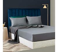 Luxurious Fitted Sheet,bed sheet single cotton silk satin sheet bed cover non-slip mattress protector for double king-silver_90cmx200cm*20cm